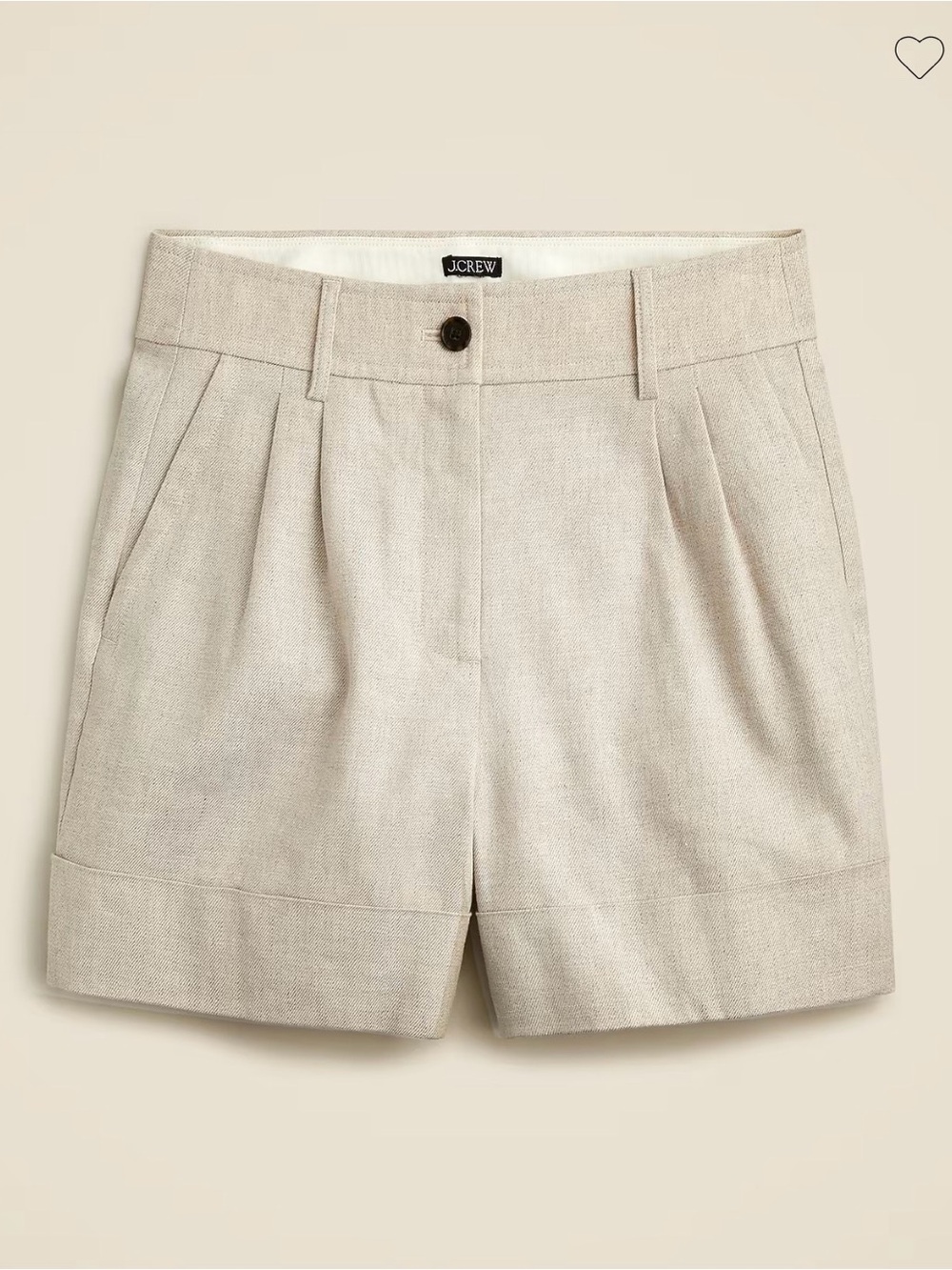 J. Crew Remi short in stretch linen blend, light flax, size 4, NWT